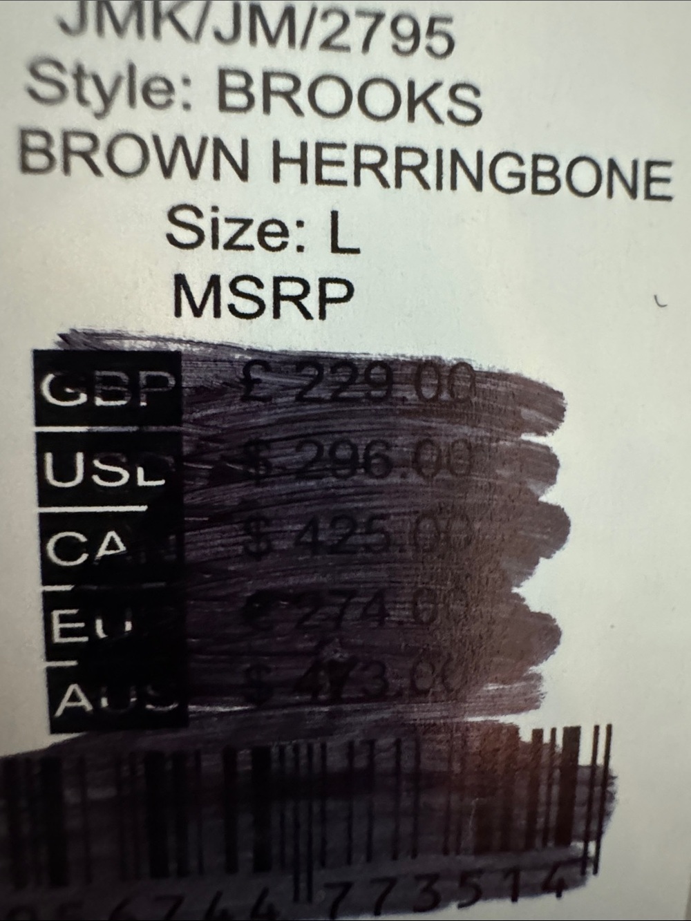 NWT Percival 365 Brooks Blazer Men’s Large Brown Herringbone Old Money Preppy - Picture 4 of 8
